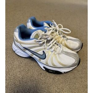 Nike‎ Air Zoom White Silver Blue Vintage Y2K Running Shoes Womens 7.5